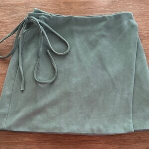 Pink Lily Teal Wrap Mini Skirt